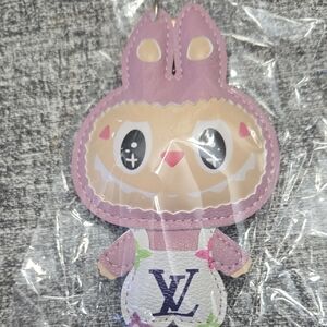 Designer Lavender and Cream Bunny Charm Key Chain